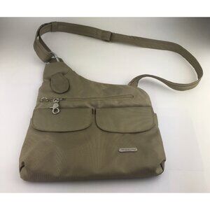 Travelon Khaki Nylon Canvas Multi Pocket Travel Crossbody